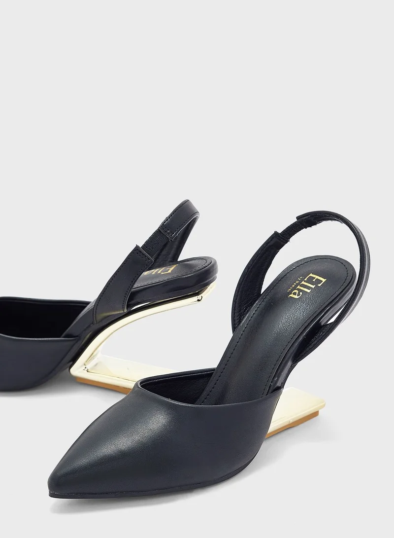 ELLA Interest Heel Pointed Pump