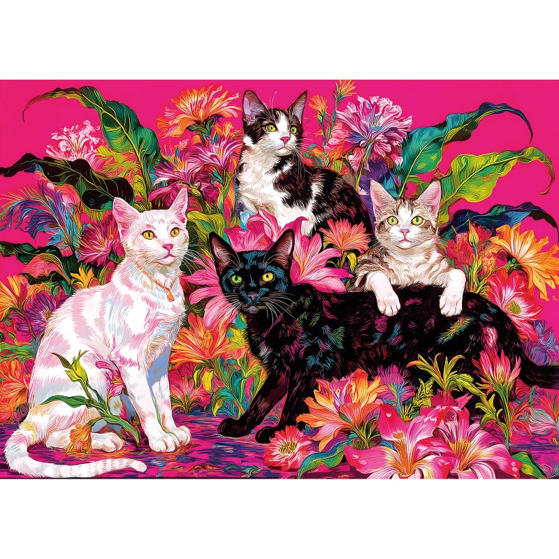 Blueforest Spring Cat Flower 1000 Piece Puzzles for Adults Clearance Colorful Fun Puzzles for Adults 1000 Pieces with HD Print Poster 275 X 197 Dust Free for Gifts Halloween Christmas Family Games - Image 3