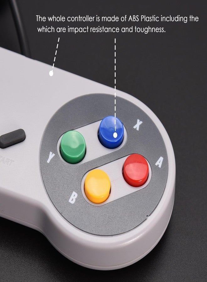 SAFFUN 2 Pack Wired SNES Controller, Fully Compatible With Original SNES/SFC - [Plug and Play] (Multi-Color Keys) - Image 5