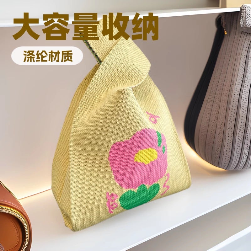 Knitted Cartoon Gift Bag Tote Handbag Outgoing Bag Internet Celebrant Casual Student Cute Casual Bag - Image 2