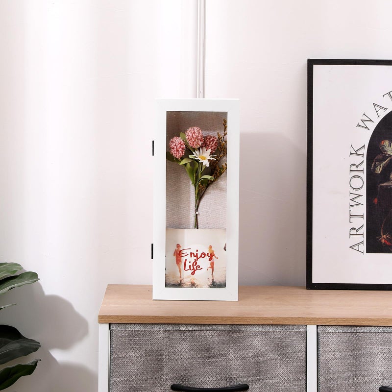 Muzilife 12.5 × 5 إطار صورة الظل مربع - 2.16 "" Deep Wood & Glass Display Case جاهز لتعليق تذكارات الأطفال التذكارات الرياضية للأطفال - Image 5