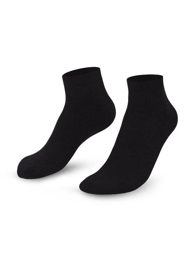 Ampm Mens Cotton-blended Low cut Sneaker Socks (PACK OF 3) Double cushioned Sole, Ultra-Soft touch, Secure Gentle Grip, Reinforced stitch, Skin Friendly - BLACK