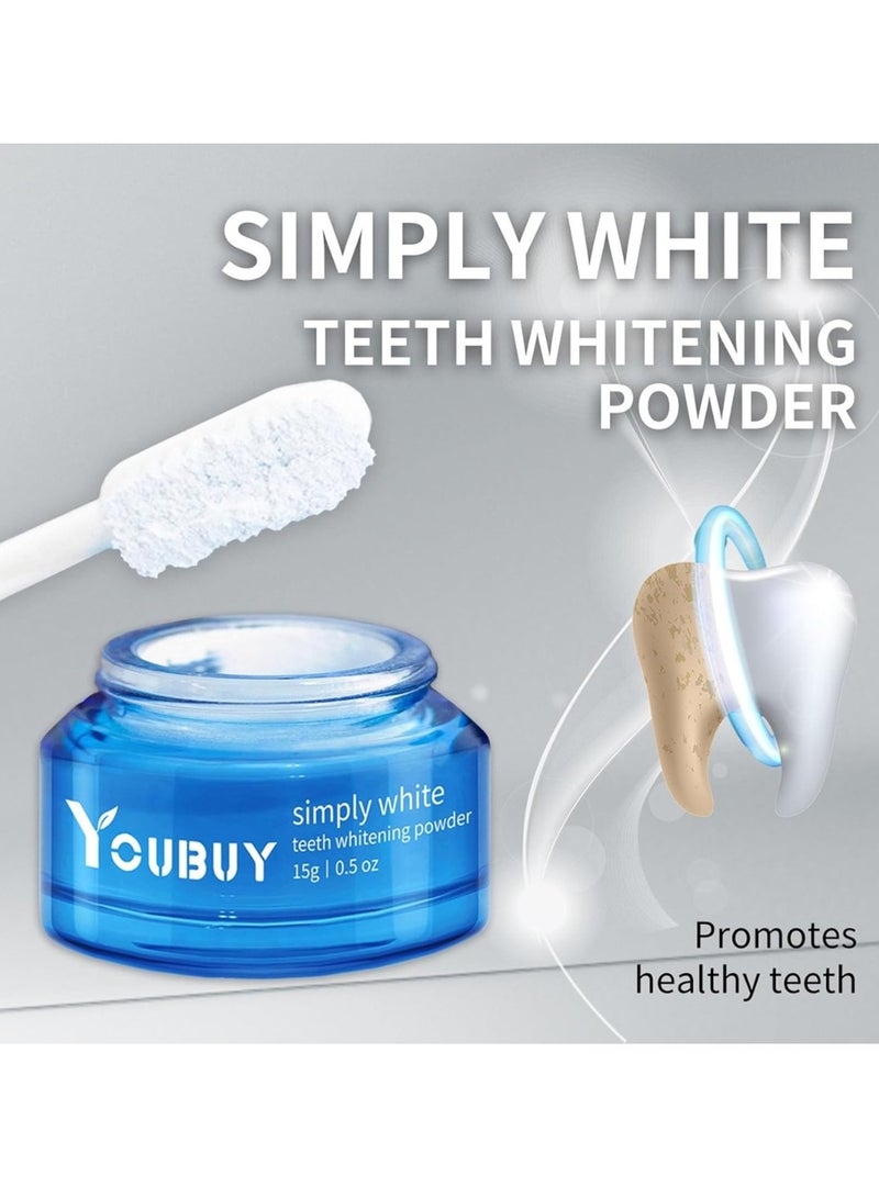 YOUBUY Simply White Teeth Whitening Powder Instant Whitening and Stain Removal Tooth Whitener Cleaning Tooth Fresh Breath Care Oral Remove Tea Coffee Stains Teeth Powder 15g - Image 5