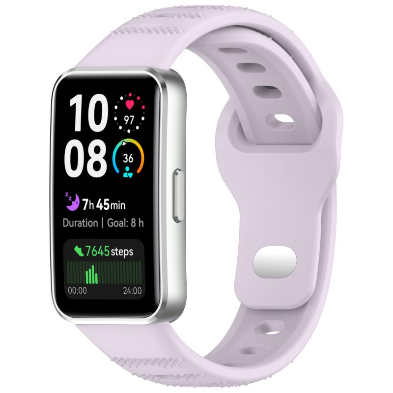 erorex For Huawei Band 10 / 9 / 8 Dot Reverse Buckle Silicone Watch Band(Purple) - Image 1