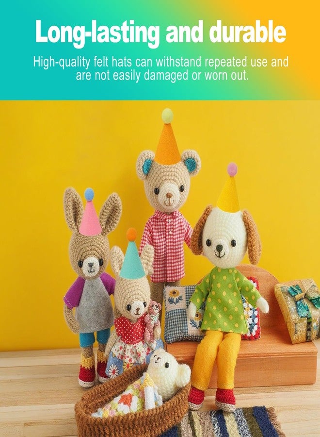 KornaDoz 12 Pieces Mini Party Hats for Small Animal, Tiny Birthday Cone Hats with Pompoms for Pets and Cake Toppers, Colorful Glitter Party Decorations - Image 5