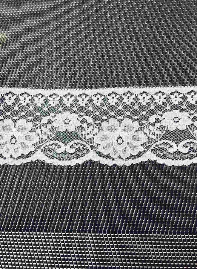 Lacesnmore White net lace dyeble self Fabric Cutwork Trim for Cotton Dresses, Saree Border net, Ribbon Chicken net lace (Broad White -10meter) - Image 2