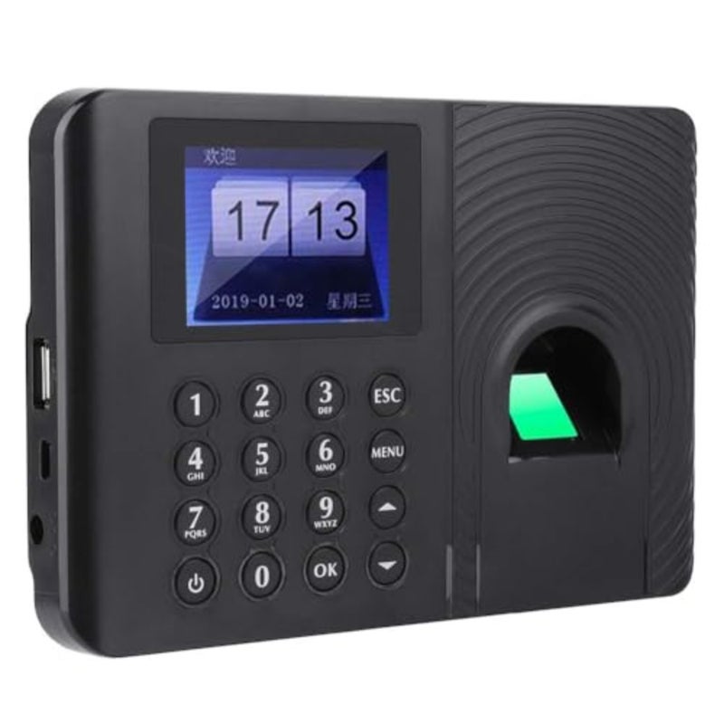 Fingerprint Attendance Machine, Biometric Fingerprint/Password Time Attendance Machine, Employee Checking-in Recorder, 2.4-inch Color LCD Screen Attendance Controller - Image 1