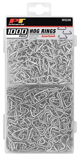 Performance Tool W5230 1,000pc Steel Hog Ring for: Upholstery, fencing, craft, rope, bungee cords, bag closures, crab pots, furniture and much more - Image 1