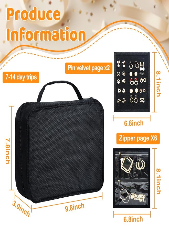 Meneng Travel Jewelry Case Organizer: Jewelry Bags Storage Book Binder with Adjustable 130-Pin Panels - Waterproof Anti Tarnish Storage for Earrings, Bracelets & Full Sets, Portable for Bloggers - Image 2