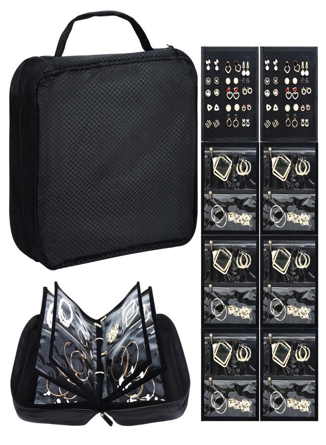 Meneng Travel Jewelry Case Organizer: Jewelry Bags Storage Book Binder with Adjustable 130-Pin Panels - Waterproof Anti Tarnish Storage for Earrings, Bracelets & Full Sets, Portable for Bloggers - Image 1