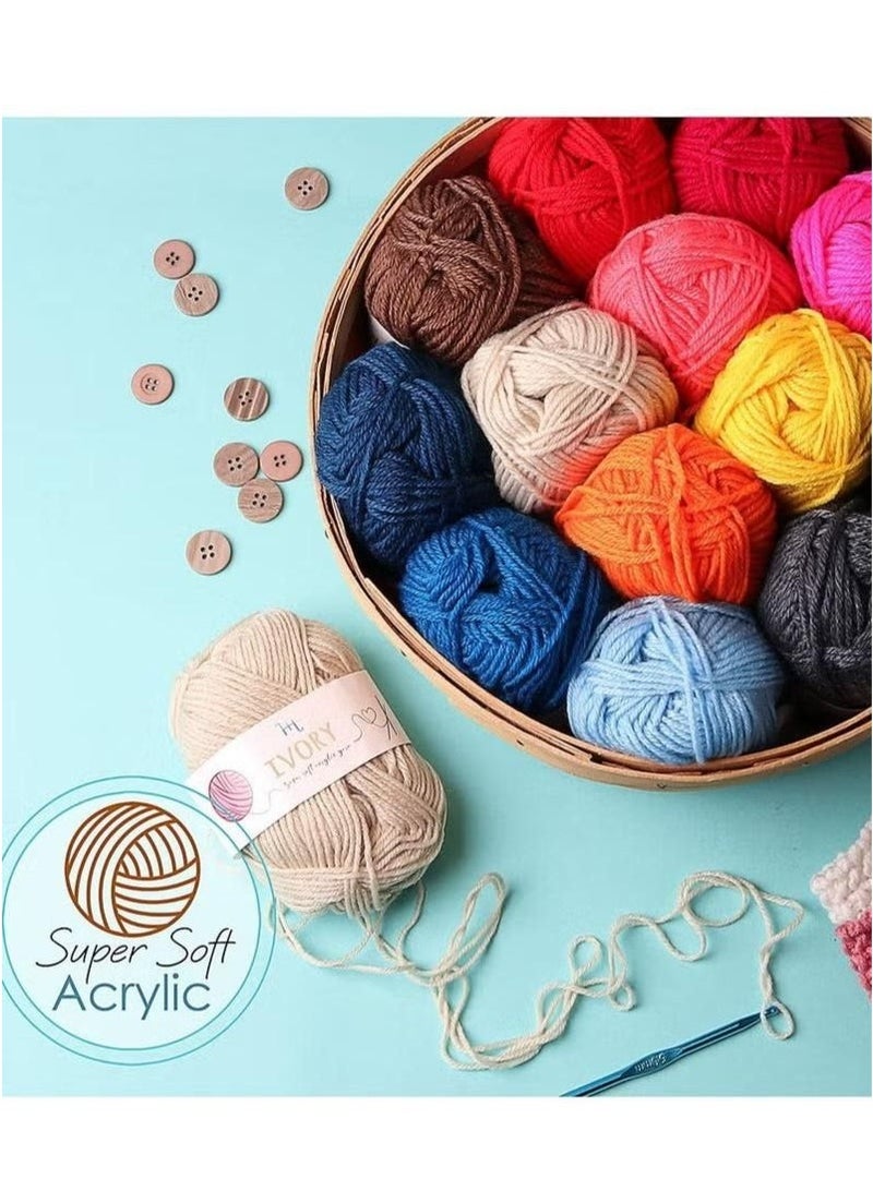 Bukela 73 Piece Crochet Kit with Hooks Yarn Set Premium Bundle Includes Balls Needles Accessories Canvas Tote Bag and Lot More Starter Pack for Kids Adults Beginner Professionals - Image 4