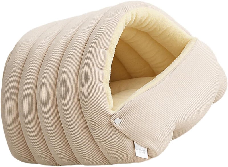 Machine Washable Velvets Cave, Soft Enclosed Shelter with Nonslip Bottom Portable Calming Bed for Small Pets Indoor Soft Plush Pet Bed - Image 3