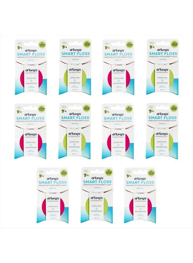 drTung's DrTung's Smart Floss - Natural Floss, PTFE & PFAS Free Floss, Gentle on Gums, Expands & Stretches, BPA Free Floss - Natural Dental Floss Cardamom Flavor (Pack of 11)  - Image 1