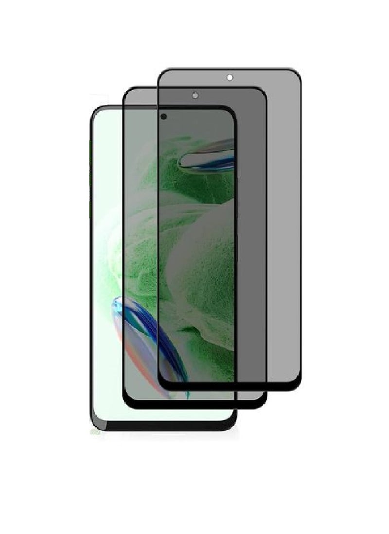 Super 2 Pieces Tempered Glass Screen Protector Anti-Spy Privacy Designed For Xiaomi Redmi Note 12 5G Full Screen Coverage And Bubble Free - Image 1
