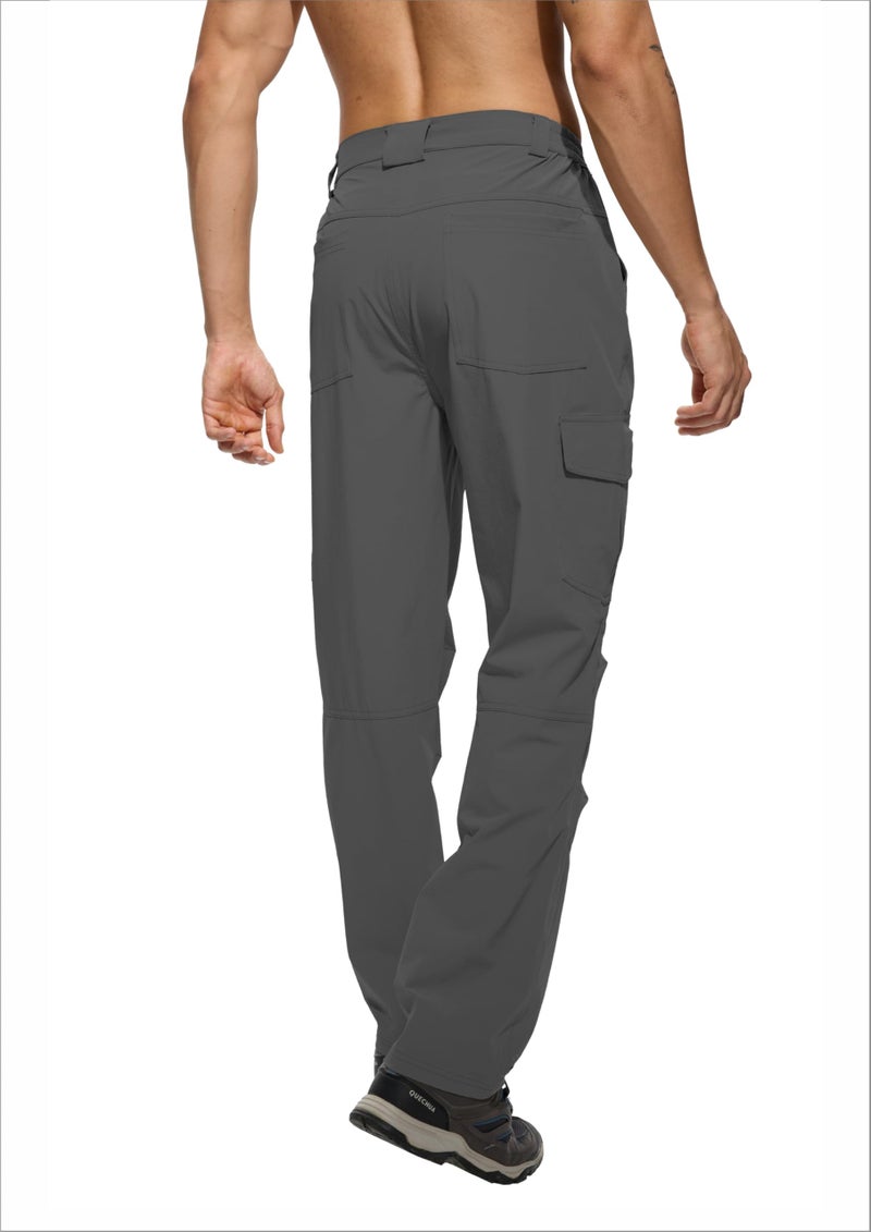 LINLANG EN Mens Cargo Pants Water Resistant Lightweight Quick Dry Work Pants Travel Fishing Climbing Outdoor Hiking Pants Dark Grey-S-32 - Image 3