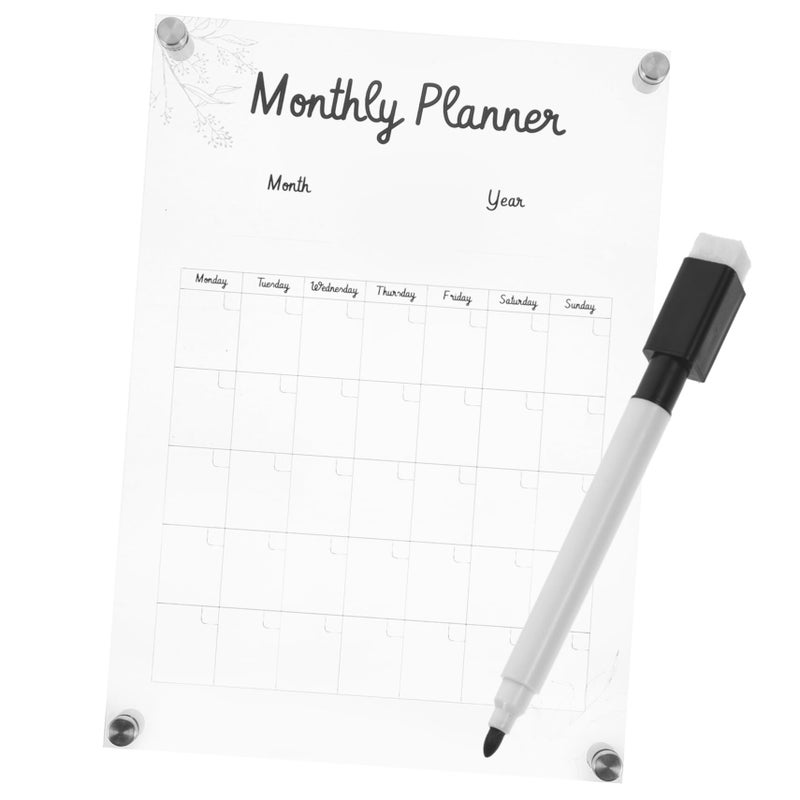 Wall Mounted Acrylic Memo Board Monthly Planner Message Board Functional Home Decor - Image 2