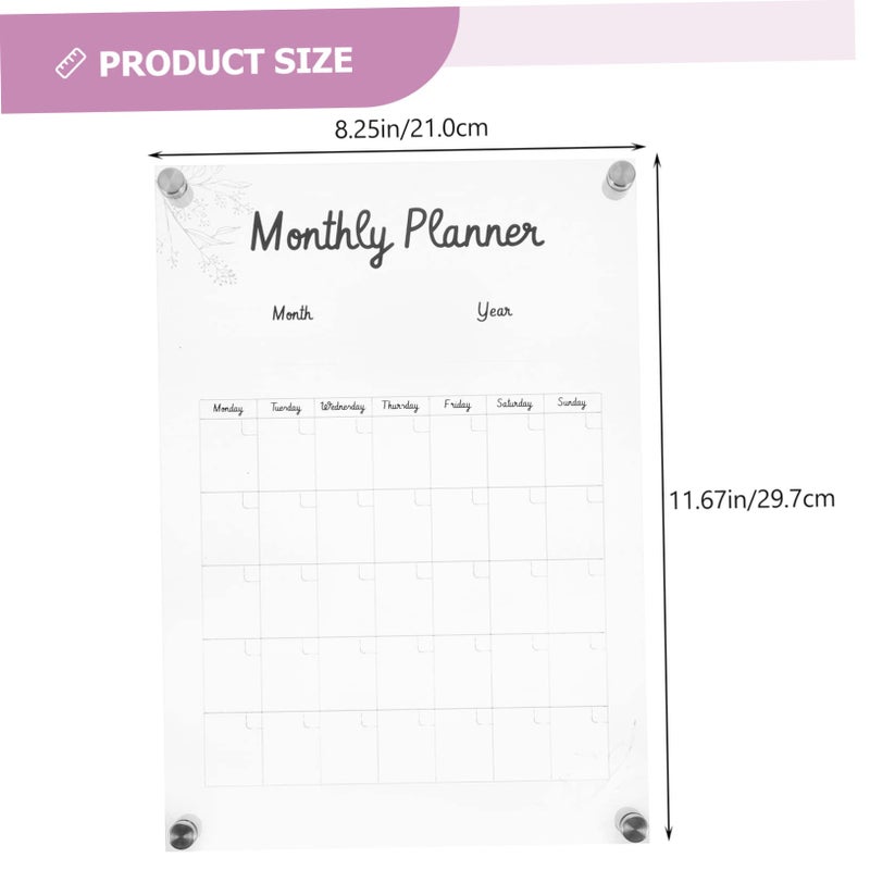 Wall Mounted Acrylic Memo Board Monthly Planner Message Board Functional Home Decor - Image 3