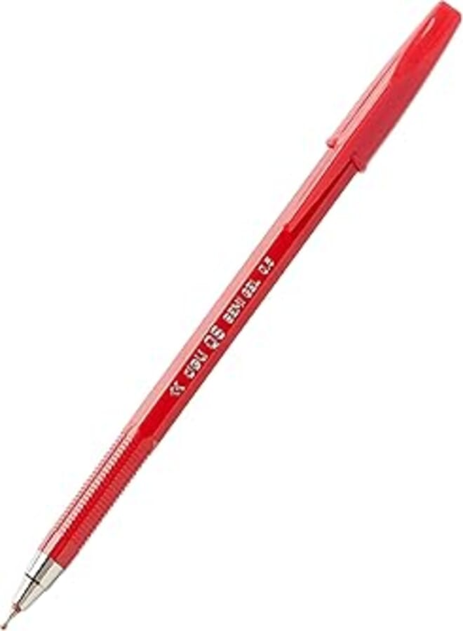 Deli writing instrument ballpoint pen q8-rd red