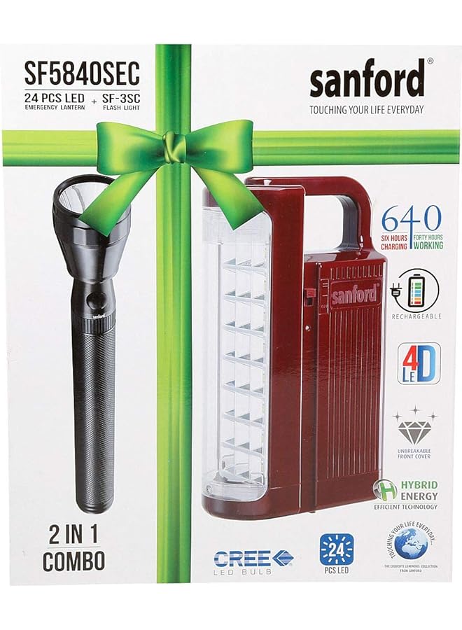 erorex Sanford 2 In 1 Combo Emergency Lantern And Flash Light Sf5840Sec Bs - Image 1