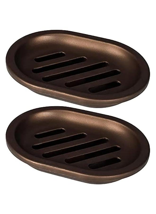 Generic - Bronze Soap Dish Set for Shower, Bar Soap Saver Holder with Drip Tray, Double Layer Draining Box for Bathroom - Image 1