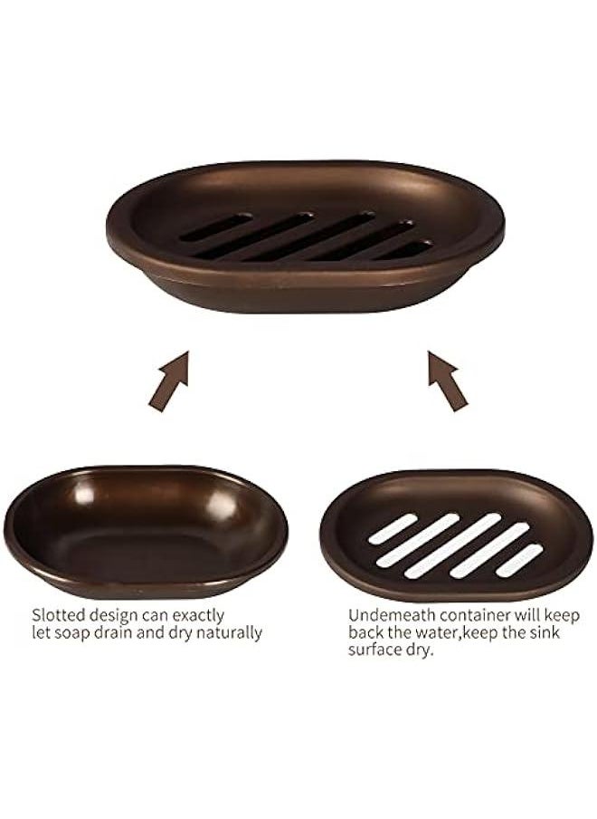 Generic - Bronze Soap Dish Set for Shower, Bar Soap Saver Holder with Drip Tray, Double Layer Draining Box for Bathroom - Image 1