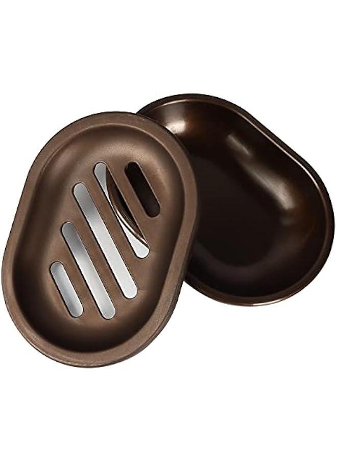 Generic - Bronze Soap Dish Set for Shower, Bar Soap Saver Holder with Drip Tray, Double Layer Draining Box for Bathroom - Image 1