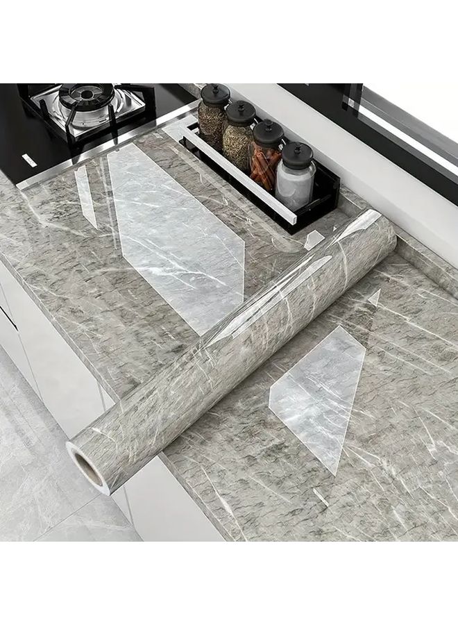Marble Self Adhesive Waterproof Wallpaper 60cm x 3m High Temperature Resistant Cabinet Stickers - Image 2