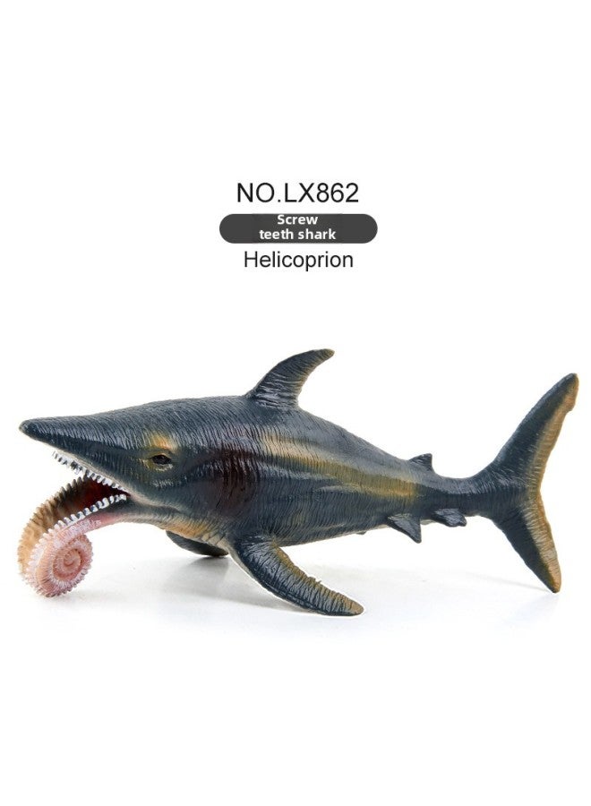 Children's Early Childhood Education Toys Simulation Shark Great White Shark Hollow Shark Marine Animal Model Simulation Marine Life-Color:LX862 Spin Tooth Shark 165.6G - Image 1