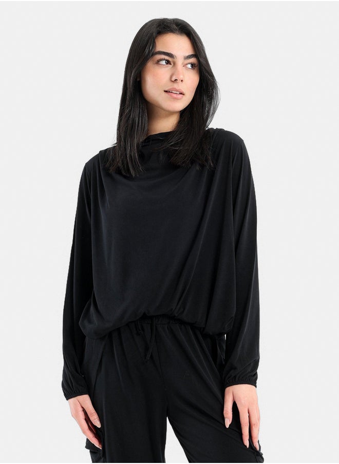 Clue - Asymmetrical Cowl Neck Top - Image 1