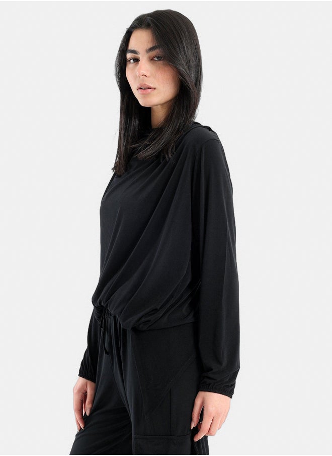 Clue - Asymmetrical Cowl Neck Top - Image 1