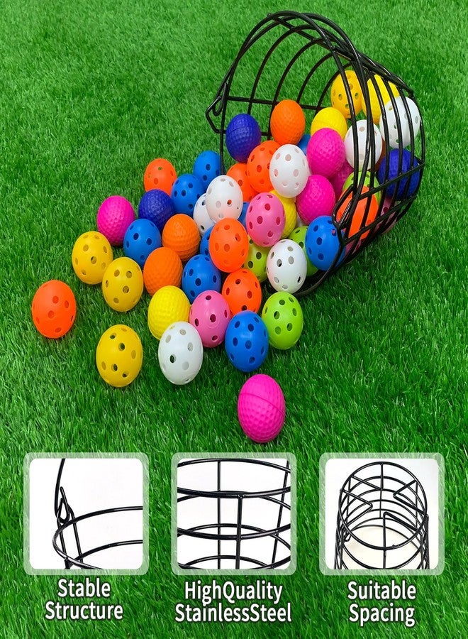 Crestgolf Stainless Metal Golf Basket Golf Ball Container Ball Bucket, Holds 50 Balls.(Golf Balls are Excluded) - Image 4