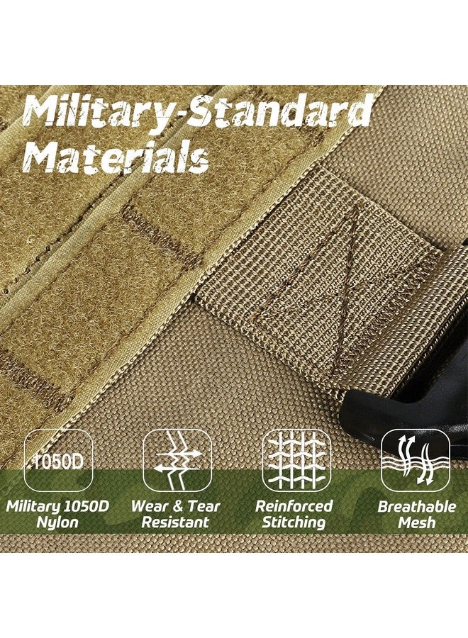 rabbitgoo Tactical Dog Harness Medium Sized, Heavy Duty Pet Harness with Handle, No-Pull Service Vest Medium Breed, Adjustable Military Dog Vest for Training Hunting Walking, Brown, M - Image 5