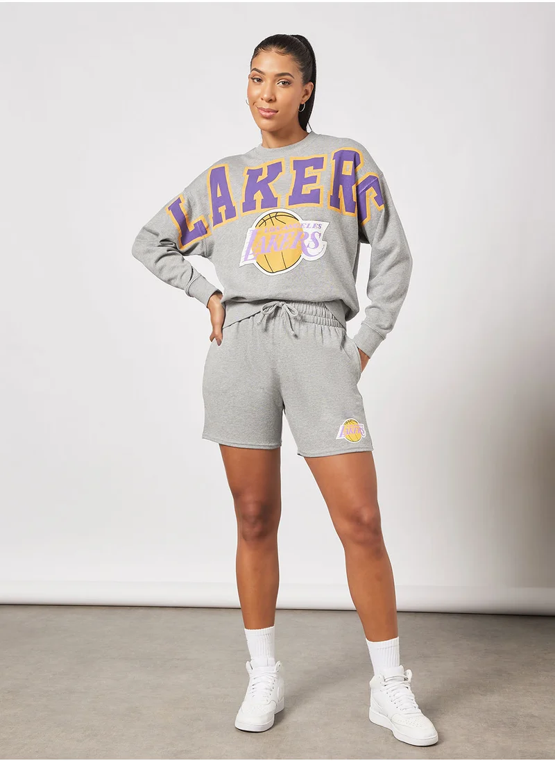 ميتشل آند نيس NBA Lakers Logo Sweat Shorts
