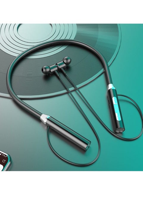 wireless bluetooth headset sports binaural in-ear neck hanging neck headset super long standby battery life (black)