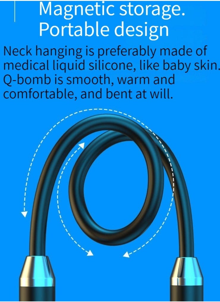 Generic wireless bluetooth headset sports binaural in-ear neck hanging neck headset super long standby battery life (black)  - Image 3