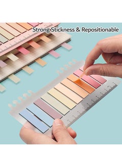 Beauenty 1600-piece Waterproof Index Stickers Sticky Notes, Removable Self-Adhesive Index Tabs (Repeatable Paste), Morandi Color Writable Note Page Markings Bookmarks Index Labels Memo Stickers, for School Office  - Image 4