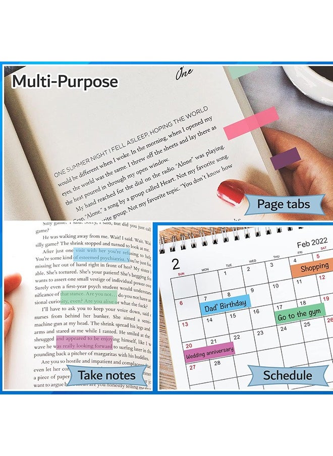 Beauenty - 1600-piece Waterproof Index Stickers Sticky Notes, Removable Self-Adhesive Index Tabs (Repeatable Paste), Morandi Color Writable Note Page Markings Bookmarks Index Labels Memo Stickers, for School Office - Image 1