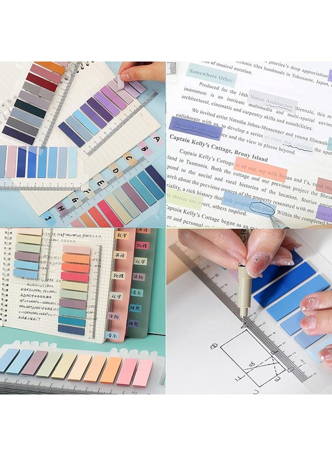 Beauenty - 1600-piece Waterproof Index Stickers Sticky Notes, Removable Self-Adhesive Index Tabs (Repeatable Paste), Morandi Color Writable Note Page Markings Bookmarks Index Labels Memo Stickers, for School Office - Image 1