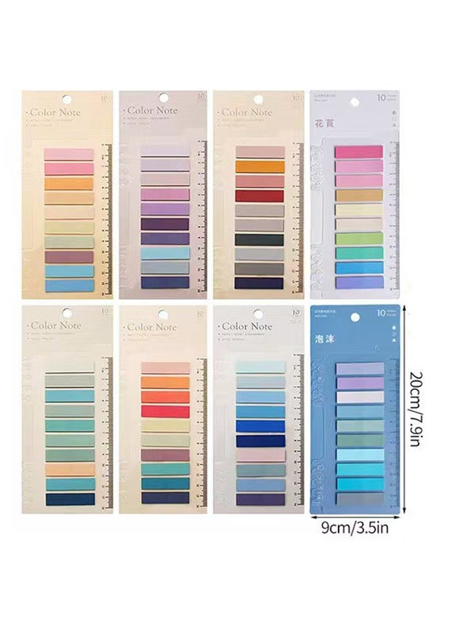 Beauenty - 1600-piece Waterproof Index Stickers Sticky Notes, Removable Self-Adhesive Index Tabs (Repeatable Paste), Morandi Color Writable Note Page Markings Bookmarks Index Labels Memo Stickers, for School Office - Image 1