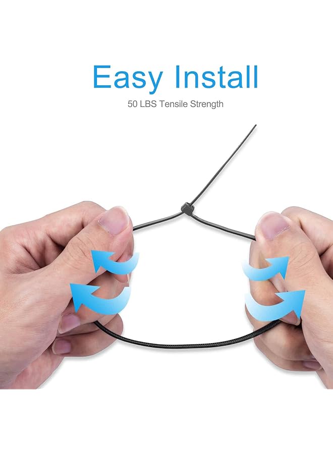 erorex 100 Pack Cable Zip Ties Heavy Duty 12 Inch Premium Plastic Wire Ties With 50 Pounds Tensile Strength Multi Purpose Self Locking Black Nylon Zip Ties For Indoor And Outdoor - Image 5