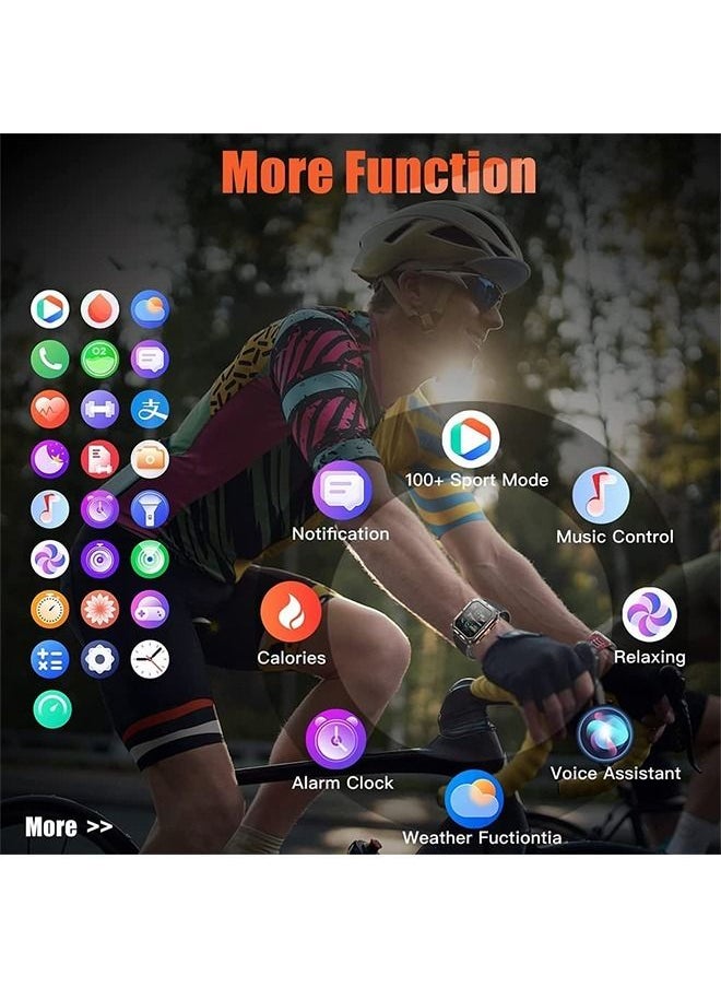 DMG TECH - DMG 1.83" Military Smart Watches for Men with Bluetooth Call Activity Tracker with 123 Sports Modes IP68 Waterproof Men's Smartwatch with Heart Rate Blood Pressure Sleep Monitor - Image 1