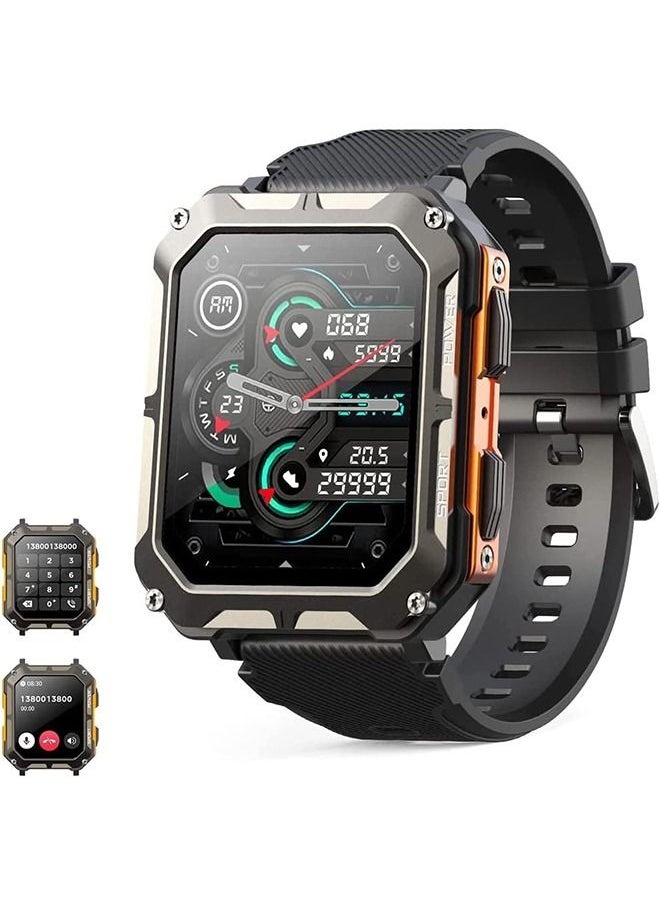 DMG TECH - DMG 1.83" Military Smart Watches for Men with Bluetooth Call Activity Tracker with 123 Sports Modes IP68 Waterproof Men's Smartwatch with Heart Rate Blood Pressure Sleep Monitor - Image 1