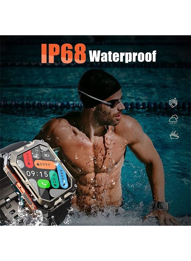 DMG TECH - DMG 1.83" Military Smart Watches for Men with Bluetooth Call Activity Tracker with 123 Sports Modes IP68 Waterproof Men's Smartwatch with Heart Rate Blood Pressure Sleep Monitor - Image 1