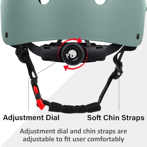 OUWOR Adult Skateboard Bike Helmet for Men and Women, Lightweight Adjustable, Multi-Sport for Bicycle Skate Scooter (Misty Blue, Large) - Image 4
