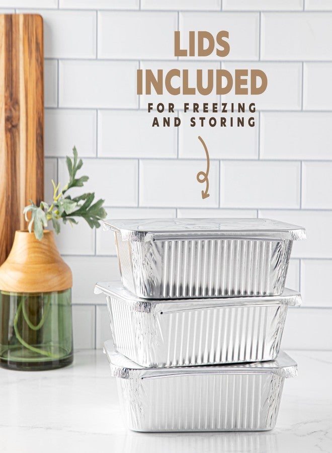 PLASTICPRO مجموعة PLASTICPRO من 10 صواني ألومنيوم مقاس 8 × 10 بوصة للاستخدام مرة واحدة مع أغطية، صواني فويل شديدة التحمل بوزن 5 أرطال للخبز والطبخ - Image 5