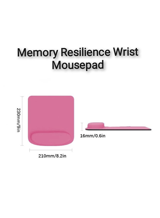 دعم معصم الوسادة المريحة للماوس، راحة معصم الوسادة المريحة للماوس، آلام معصم الوسادة الهلامية للفأرة، وسادة الماوس ذات القاعدة المطاطية غير الانزلاقية للكمبيوتر المحمول (وردي) - Image 2