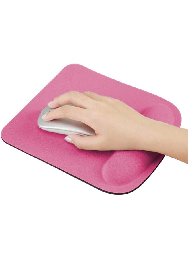 دعم معصم الوسادة المريحة للماوس، راحة معصم الوسادة المريحة للماوس، آلام معصم الوسادة الهلامية للفأرة، وسادة الماوس ذات القاعدة المطاطية غير الانزلاقية للكمبيوتر المحمول (وردي) - Image 1