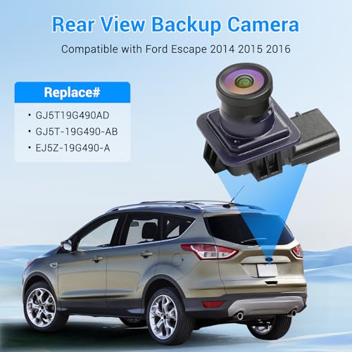 KUTTOLE Rear View Backup Camera Compatible with Ford Escape 2014 2015 2016 Parking Assist Camera 170°Ultra Wide Angle HD Night Vision Waterproof Escape Accessories Reverse Camera EJ5Z-19G490-A GJ5T19G490AD - Image 2