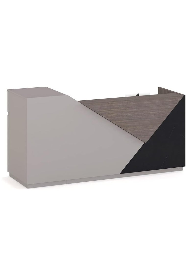 Neo Front Neo Front Reception Desk with Drawer for Office, Clinic, Corporate Events, Hospital, Restaurant, Banks, Warehouse & Executive Spaces – Modern Brown Reception Furniture – TC-QT668-1.6M  - Image 1