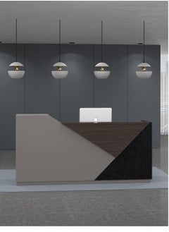 Neo Front Neo Front Reception Desk with Drawer for Office, Clinic, Corporate Events, Hospital, Restaurant, Banks, Warehouse & Executive Spaces – Modern Brown Reception Furniture – TC-QT668-1.6M  - Image 2